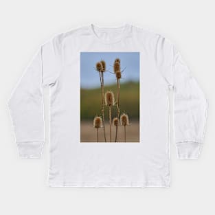 Thistle heads closeup Kids Long Sleeve T-Shirt